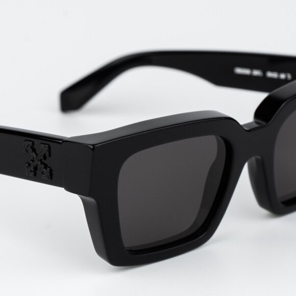 Off-White VIRGIL Women Sunglasses Black Grey Square OERI008 1307 NEW AUTHENTIC - Picture 7 of 11